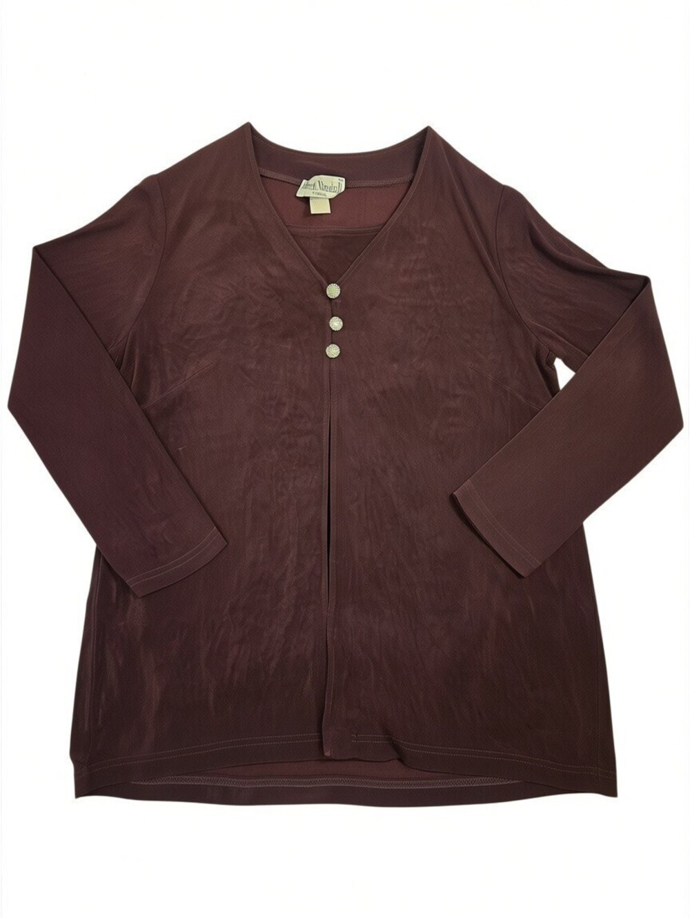 Ronni Nicole Burgundy Layered Top 20W Vtg Whimsigoth Blouse